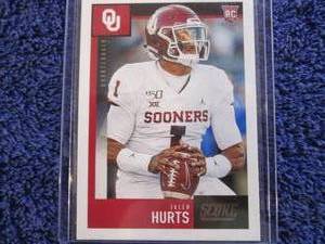 lot 44 image: 2020 Score Jalen Hurts Rookie Card...