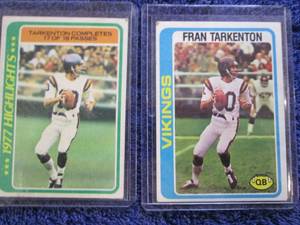 lot 46 image: 2 1978 Topps Fran Tarkenton Cards...