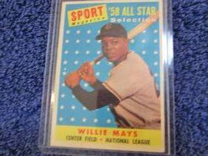 lot 1 image: 1958 Topps Willie Mays All Star Car...