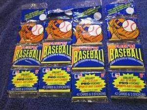 lot 113 image: 4 1991 Fleer Baseball Rack Packs...