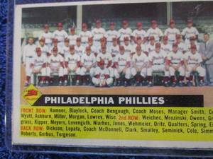 lot 129 image: 1956 Topps Philadelphia Phillies Te...