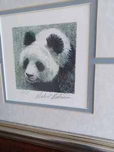 lot 14 image: Giant Panda in the Wild by Artist Robert Bates - Signed, 1950