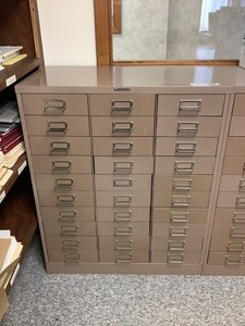 lot 153 image: 30 Drawer Storage Cabinet
