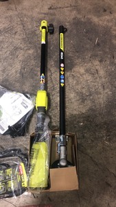 lot 24 image: RYOBI ONE 18V Brushless 15 in. Cordless Attachment Capable String Trimmer with 4.0 Ah Battery and Charger