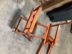 lot 42 image: American Trails 18 in. Extra-Wide Mission Oak Wood Frame Directors Chair