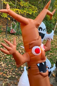 lot 76 image: Air Blown, Inflatable, Lighted Haunted Tree and Its Ghosts