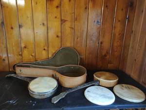 lot 5 image: Collection of Banjo Parts and Case