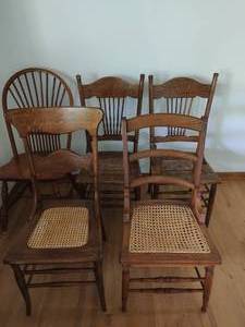 lot 58 image: Five Vintage Chairs