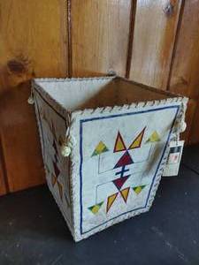 lot 71 image: Authentic Hide Hand painted Basket