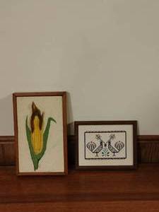 lot 212 image: Two Vintage Needlepoint Art
