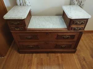 lot 267 image: Vintage Marble Top Dresser