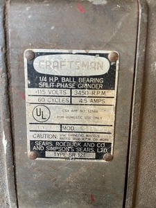 lot 193 image: Craftsman Split Pase grinder