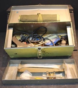 TOOLBOX FULL OF SOLDERING TOOLS