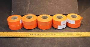 LOT OF 10 NEW ORANGE FLAGGING TAPE ROLLS