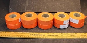 LOT OF 10 NEW ORANGE FLAGGING TAPE ROLLS