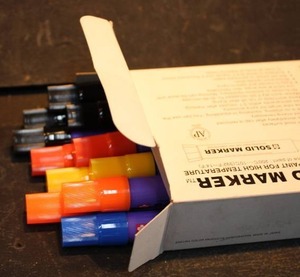 LOT OF 2 SOLIDIFIED HIGH TEMP PAINT MARKER PACKS, 12 MARKERS PER PACK