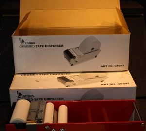 LOT OF 2 SAFINA GUMMED TAPE DISPENSERS
