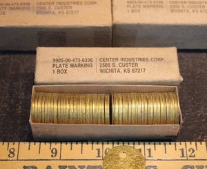 LOT OF 300 NEW BRASS 1 TAGS