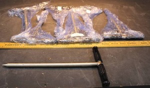 LOT OF 17 STAINLESS STAKE EMPLACEMENT TOOLS