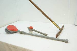 Squeegee and wash brush