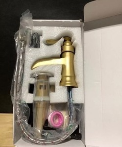 BWE Waterfall Single Hole Single-Handle Vessel Bathroom Faucet with Pop-Up Drain Assembly in Brushed Gold. See Pictures