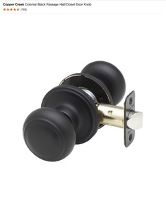 Copper Creek Colonial Black Passage HallCloset Door Knob. See Pictures