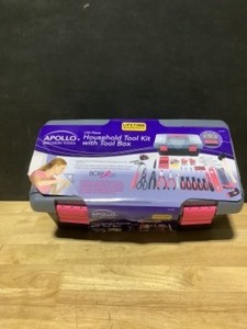 Apollo 170-Piece Home Tool Kit with Tool Box in Pink. See Pictures