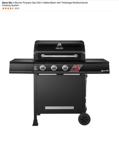 Dyna-Glo 4-Burner Propane Gas Grill in Matte Black with TriVantage Multifunctional Cooking System. See Pictures