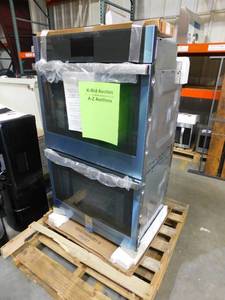 lot 125 image: NEW - Profile 30 in. Smart Double Electric Wall Oven with Convection Self-Cleaning in Stainless Steel by GE