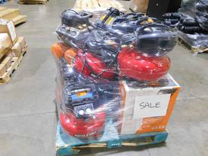 lot 19 image: PALLET LOT AIR COMPRESSORS FOR PARTS  REPAIR.