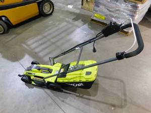 lot 60 image: NEW - RYOBI 13 in. 11 Amp Corded Electric Walk Behind Push Mower