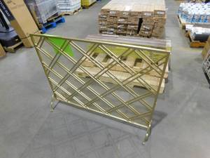 lot 81 image: Josette Gold Metal 1-Panel Fireplace Screen