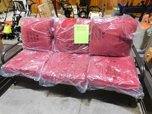 lot 91 image: Hampton Bay Becker Dark Mocha Steel Outdoor Patio Sofa Plus Table