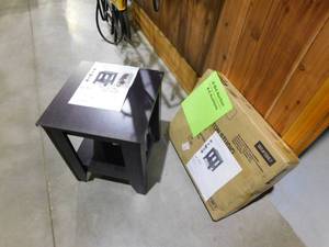 lot 98 image: (2) Audra Dark Brown One Shelf End Table