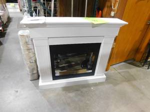 lot 99 image: Crawford 47 in. Slim-Line Electric Fireplace Mantle in White