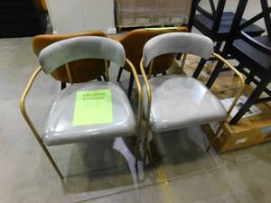 lot 108 image: Camille GrayGold Accent Chair (Set of 2)