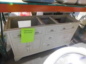 lot 116 image: Sadie 67 in. W x 21.5 in. D Vanity in Matte Pearl