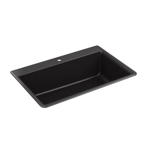lot 43 image: KOHLER Kennon Dual Mount Neoroc Granite Composite 33 in. 1-Hole Single Bowl Kitchen Sink in Matte Black