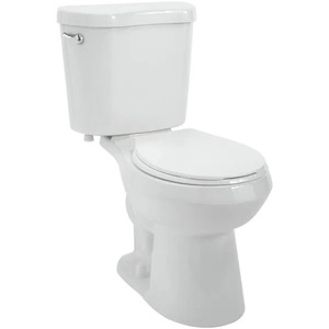 lot 101 image: Glacier Bay 2-Piece 1.28 GPF High Efficiency Single Flush Round Toilet in White