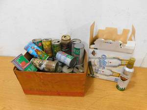 lot 18 image: ALL EMPTY...Old Tin Cans and New Mn WIld Collector beer cans