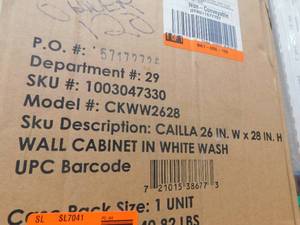 lot 102 image: Cailla 26 in. W x 28 in. H Wall Cabinet in White Wash