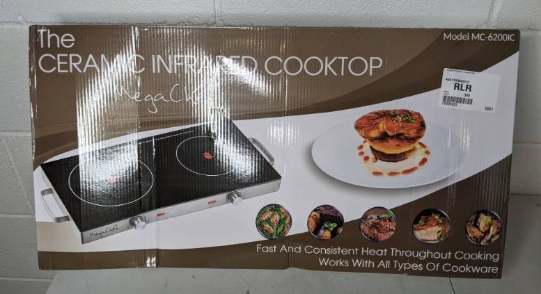 lot 94 image: MegaChef Ceramic Infrared Double Electric Cooktop