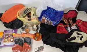 lot 372 image: Halloween Galore Costumes, Paint A Pumpkin Kit, Decorations, & More