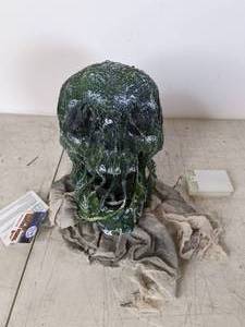 lot 377 image: Creepy Light Up Rotten Skull