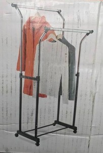 lot 157 image: Flared Double Garment Rolling Rack