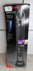 lot 98 image: Honeywell QuietSet Black 8-Speed Whole Room Tower Fan 