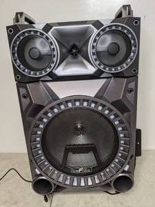lot 493 image: BeFree Sound BFS-555X 12 in. Rechargeable Bluetooth Portable Party Speaker with Party Lights, FM Radio & USB & TF Inputs