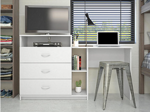 lot 432 image: Ameriwood Home Rebel 3-in-1 Media Dresser and Desk Combo