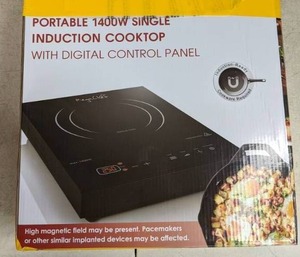 lot 276 image: MegaChef Portable 1400-Watt Single Induction Countertop Cooktop
