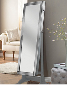 lot 556 image: Chic Home Design Glam Cheval Mirror Jewelry Storage Armoire